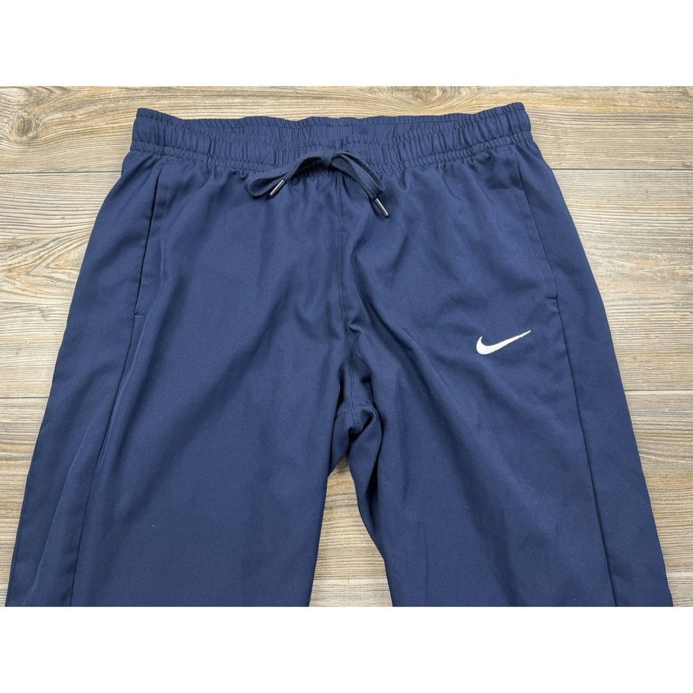 Nike Track Pants Mens Large Blue White Dri-Fit Athletic Snap Bottoms Warm Up Y2K - Picture 4 of 14